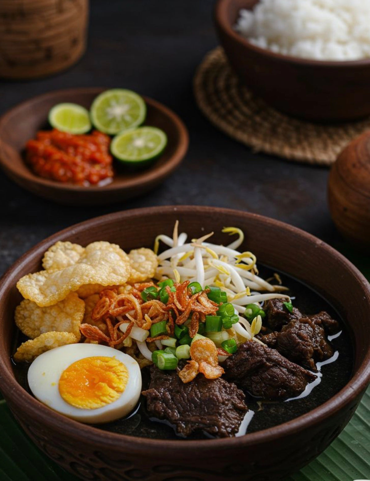 Rawon Sapi/ 🥩🖤🌿 **Rawon Sapi — Indonesian Black Beef Soup